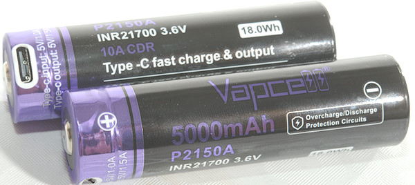 Test Review Of Vapcell Inr Mah P A Black Purple Rechargeable Batteries